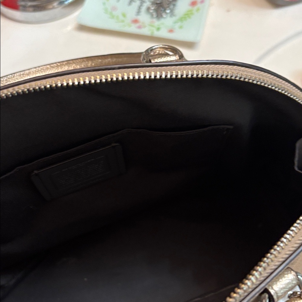 Coach Metallic Dome Satchel - Gold - Picture 12 of 16